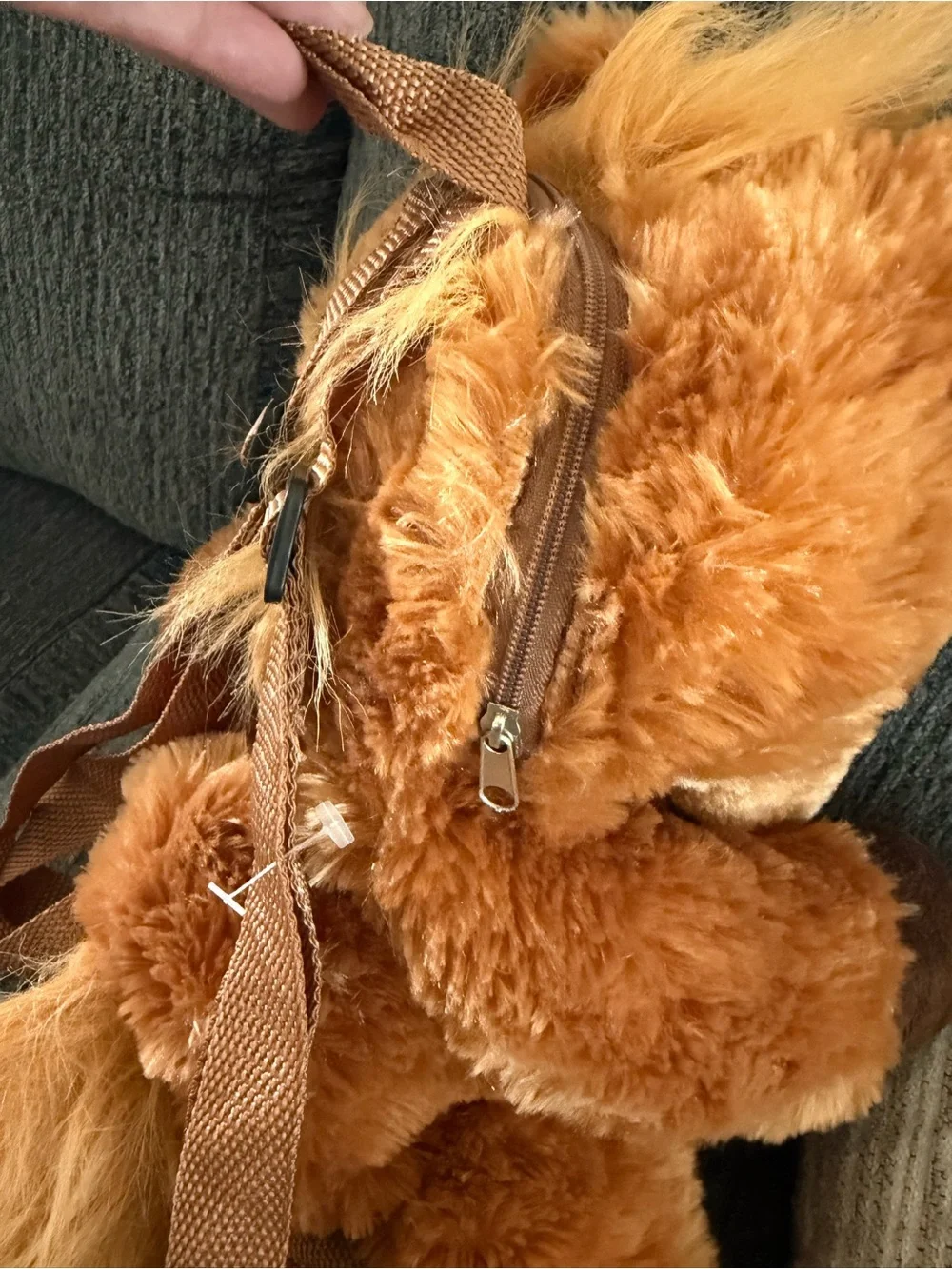 Plush Brown Horse Animal backpack - Soft Tan & White